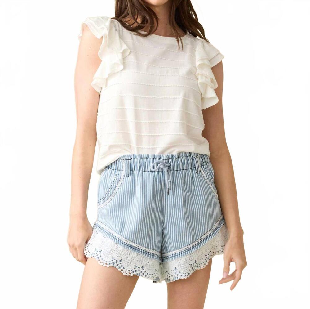 NEW FLAGS & ANTHEM valerie scalloped knit tank in white